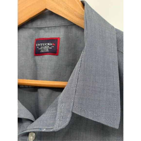 Untuckit Button Up Shirt Men Size XXL Blue Non Iron Long Sleeve - Picture 1 of 11